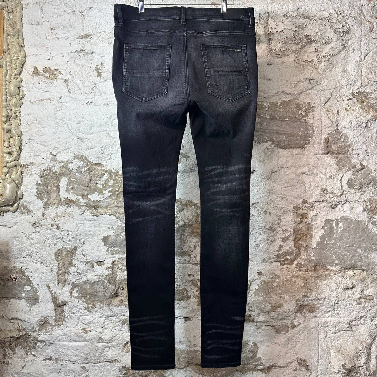 Amiri Distressed Faded Black Denim Jeans Sz 36