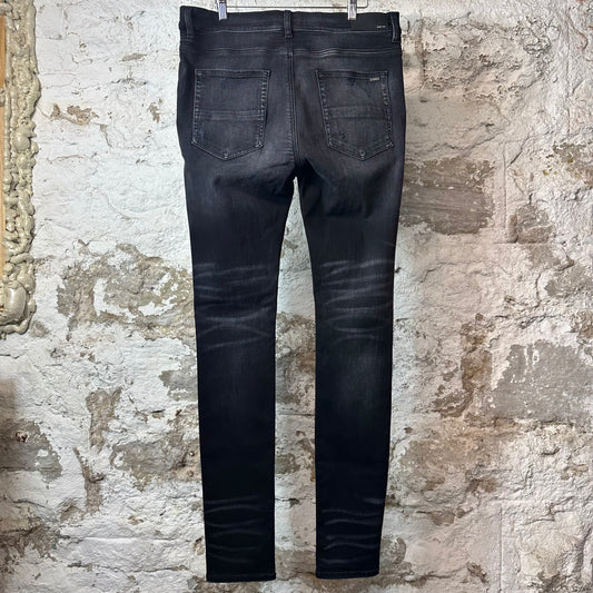 Amiri Distressed Faded Black Denim Jeans Sz 36