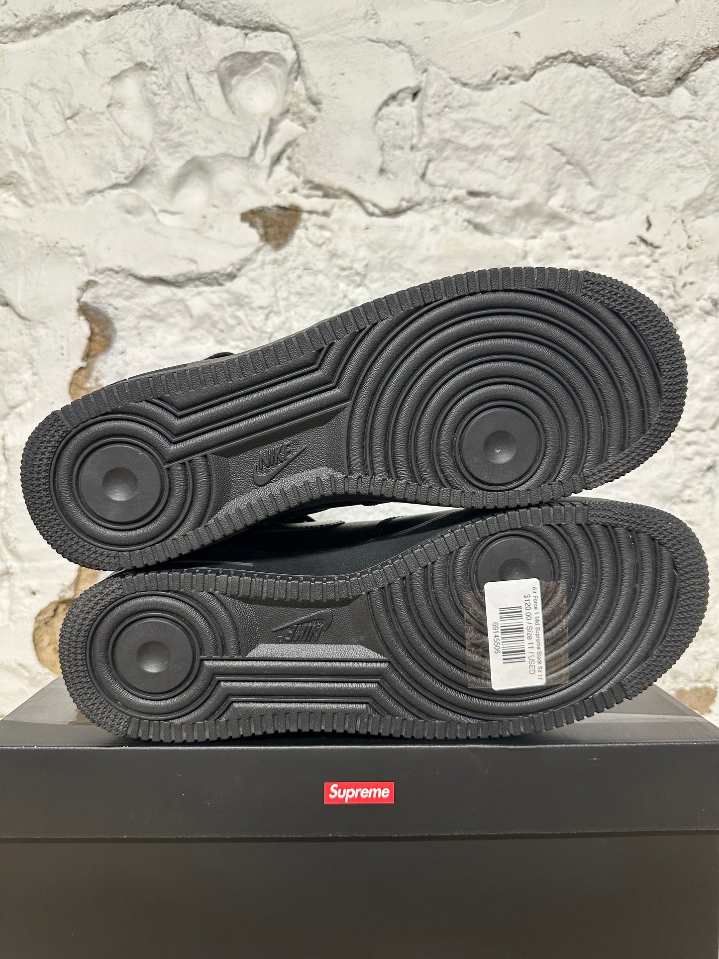 Nike Air Force 1 Mid Supreme Black Sz 11
