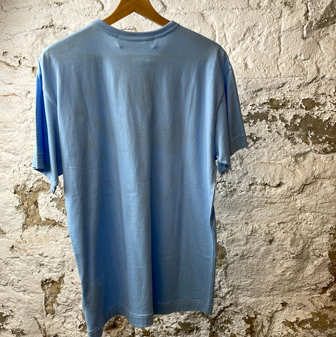 CDG Red Polka Heart Blue T-Shirt Sz XL DS