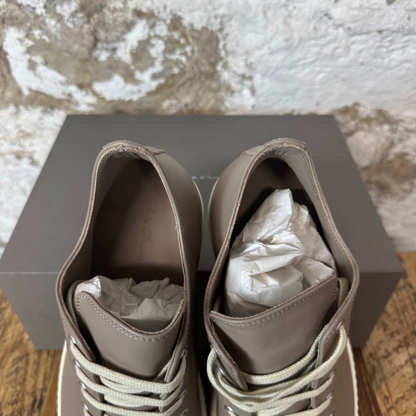 Rick Owens Hollywood Flesh Milk Sneaker Sz 13 (46) DS