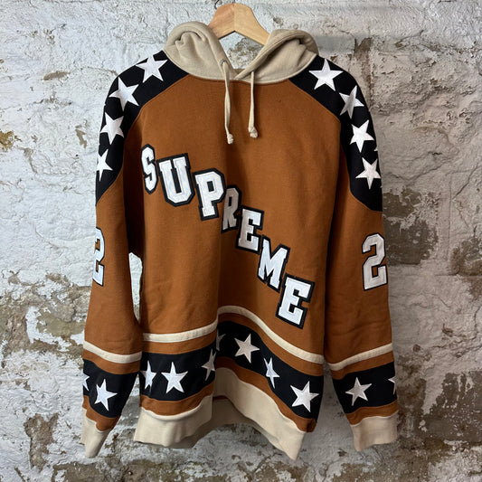 Supreme Hockey Star Brown Hoodie Sz M
