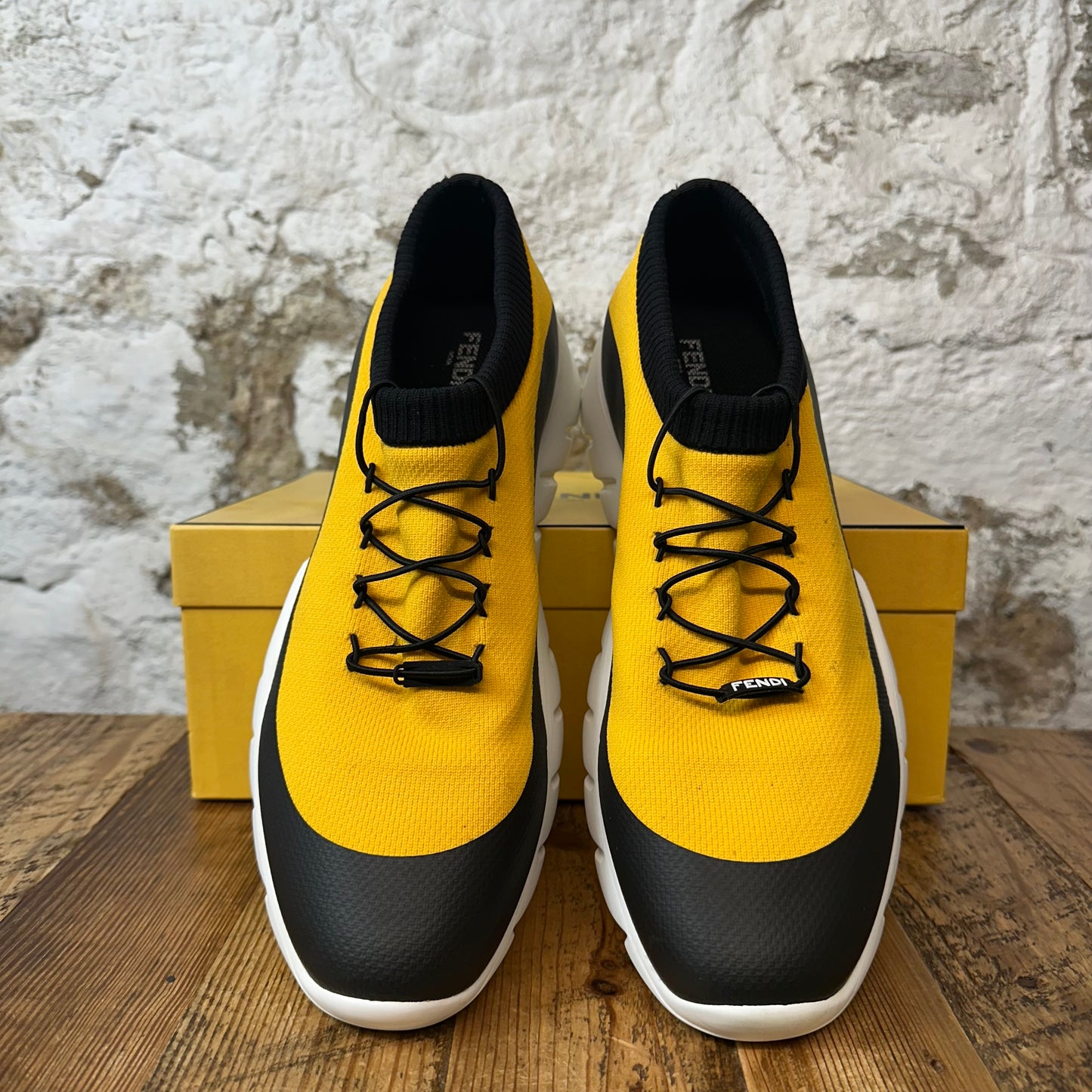 Fendi Mesh Black Yellow Sneaker Sz 12 (45)