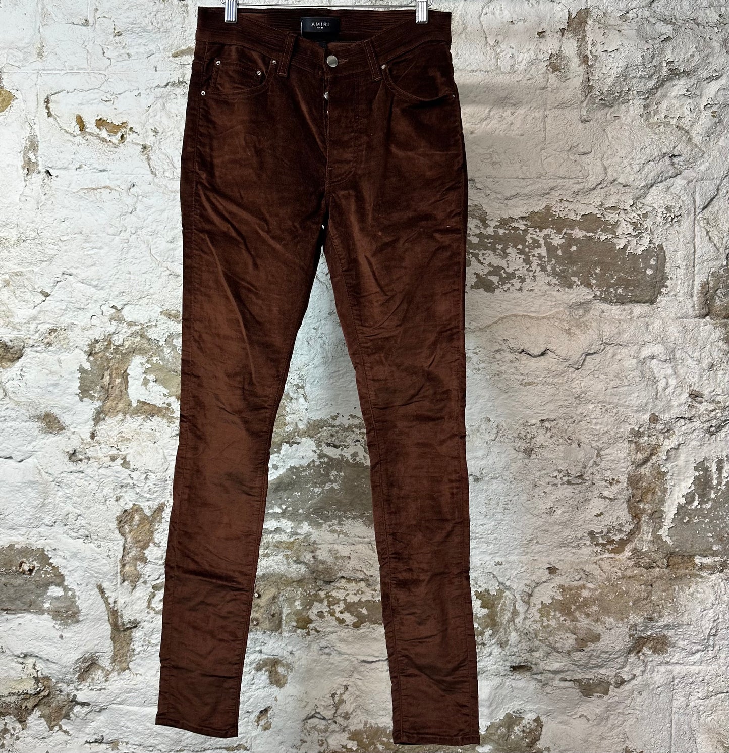 Amiri Plain Brown Velour Jeans Sz 29