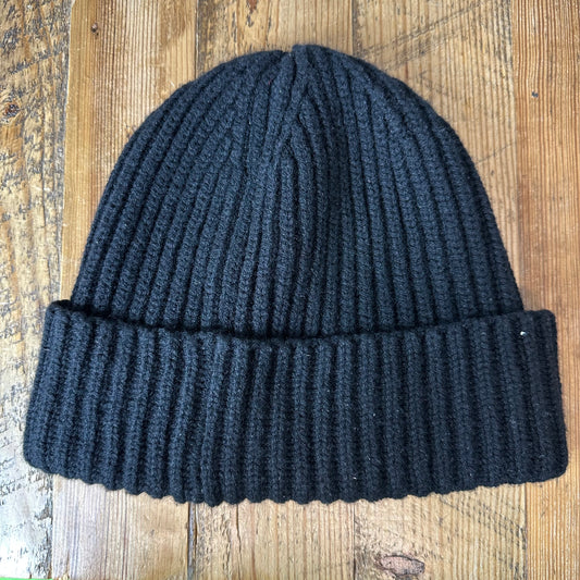 Chanel Sequen Logo Cashmere Black Beanie