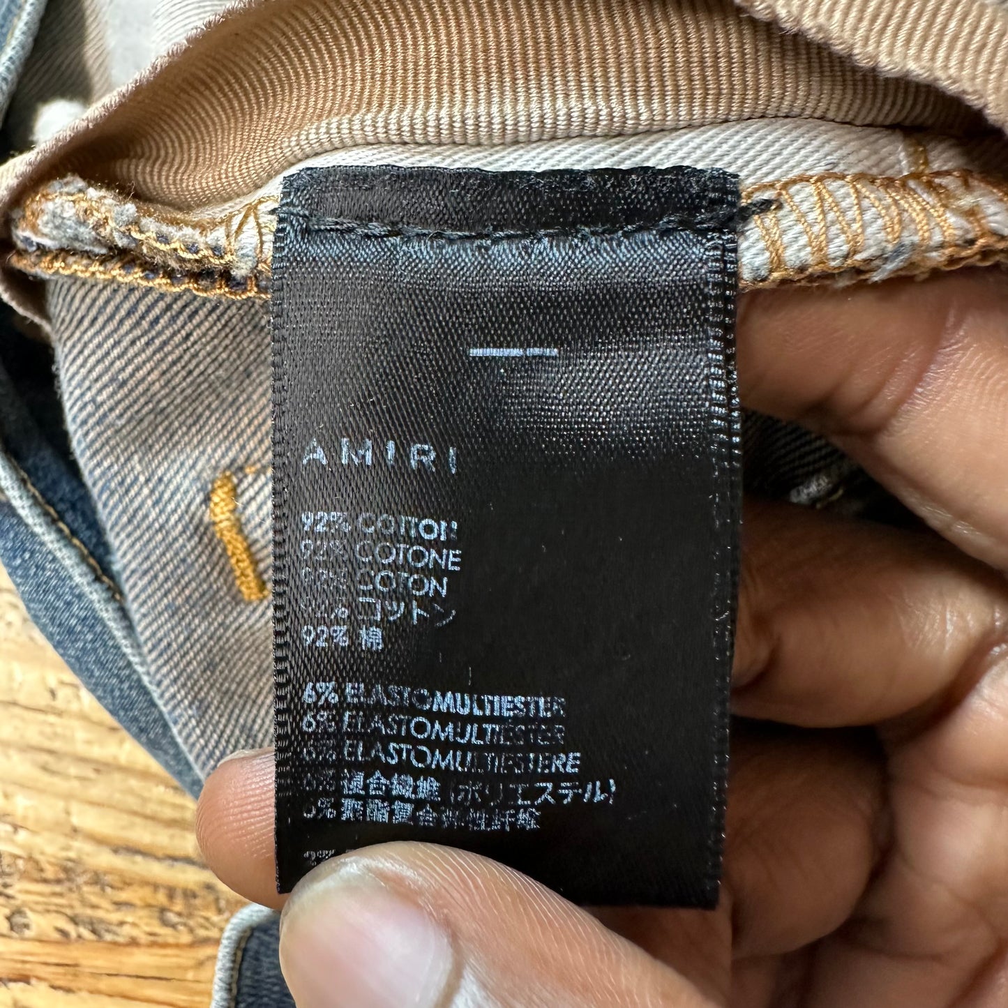 Amiri MX1 Plaid Dirty Blue Denim Jeans Sz 29