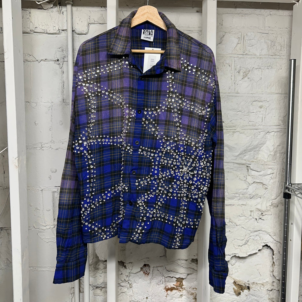 Vale Rhinestone Blue Flannel Sz L