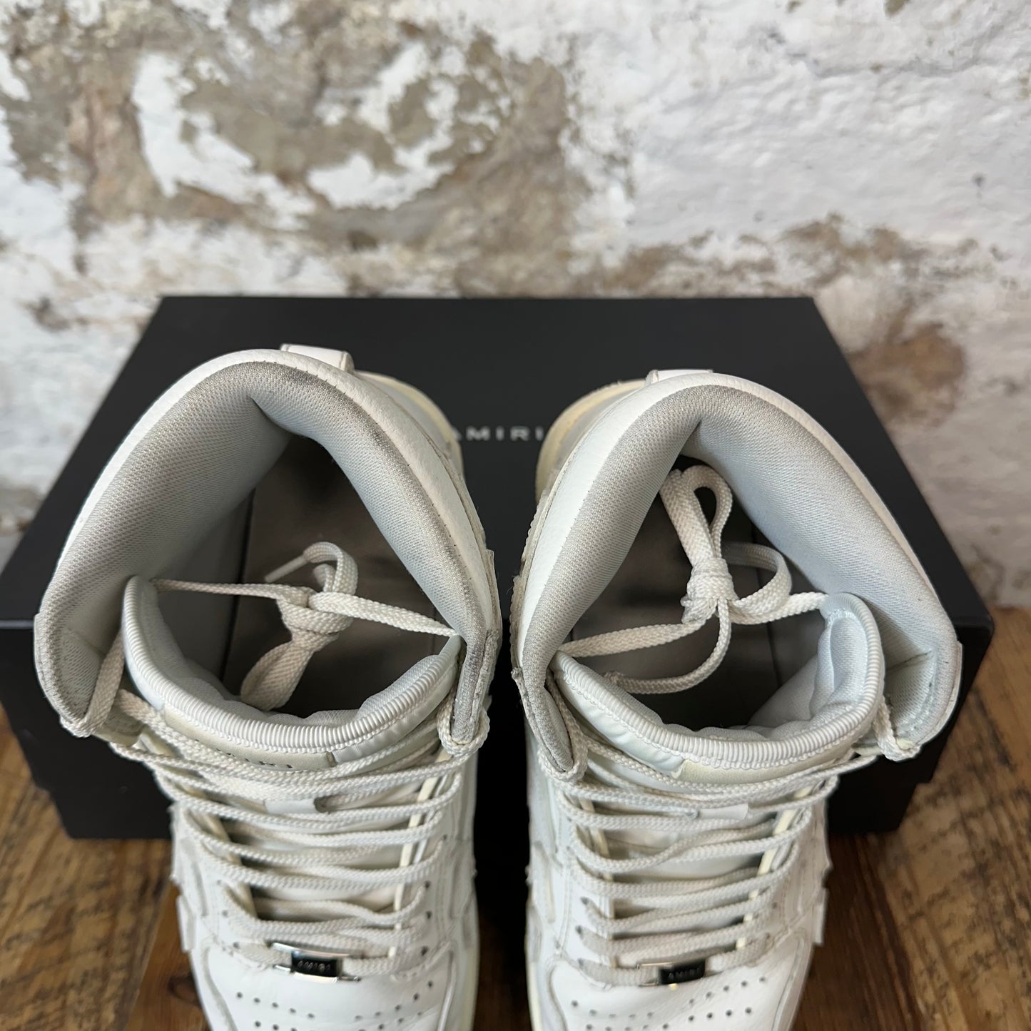 Amiri High Skeleton Triple White Sneaker Sz 10 (43)