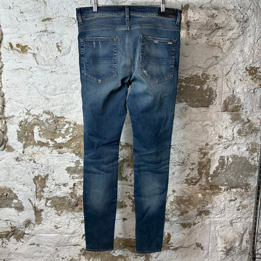 Amiri Knee Hole Dark Blue Denim Jeans Sz 34