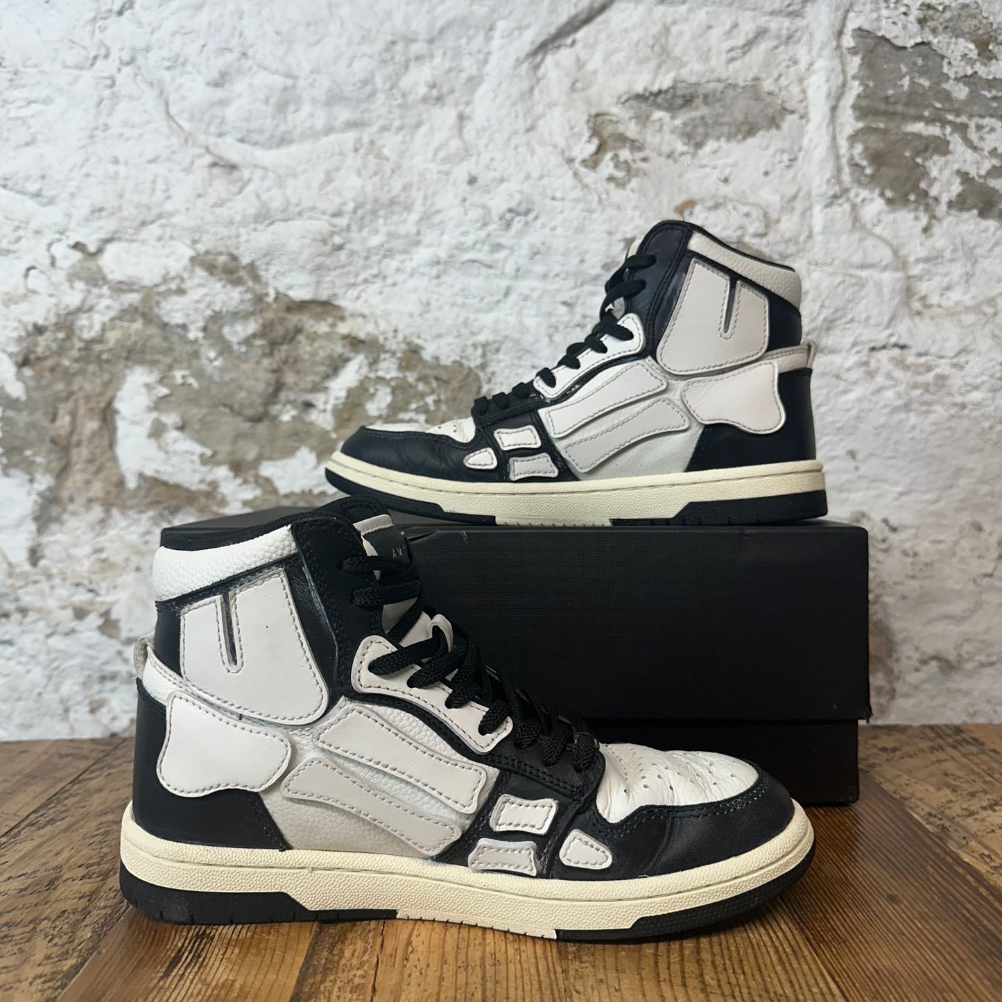 Amiri High White Skeleton Black White Sneaker Sz 5 (37)