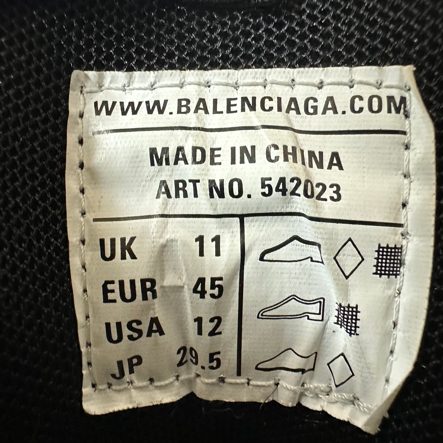 Balenciaga Track Runner Triple Black Sneaker Sz 12 (45)