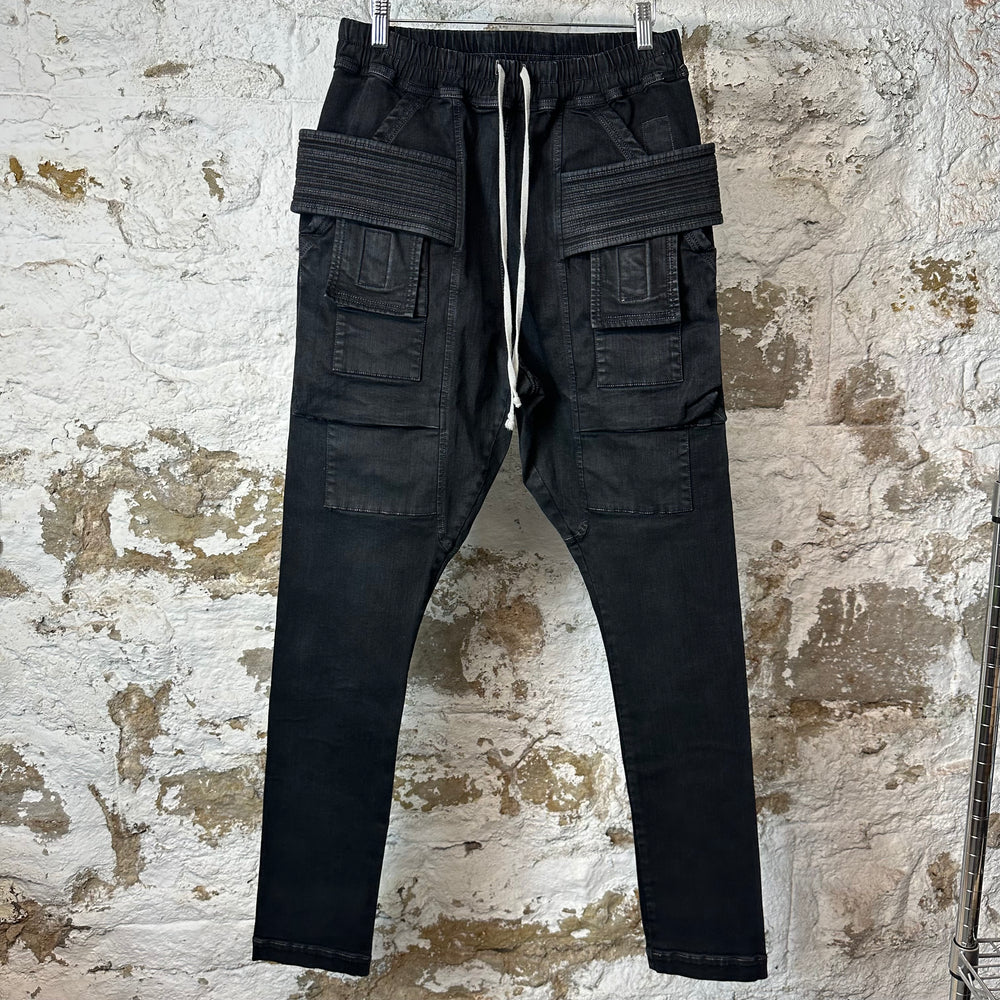 Rick Owens Creatch Black Cargo Pants Sz S