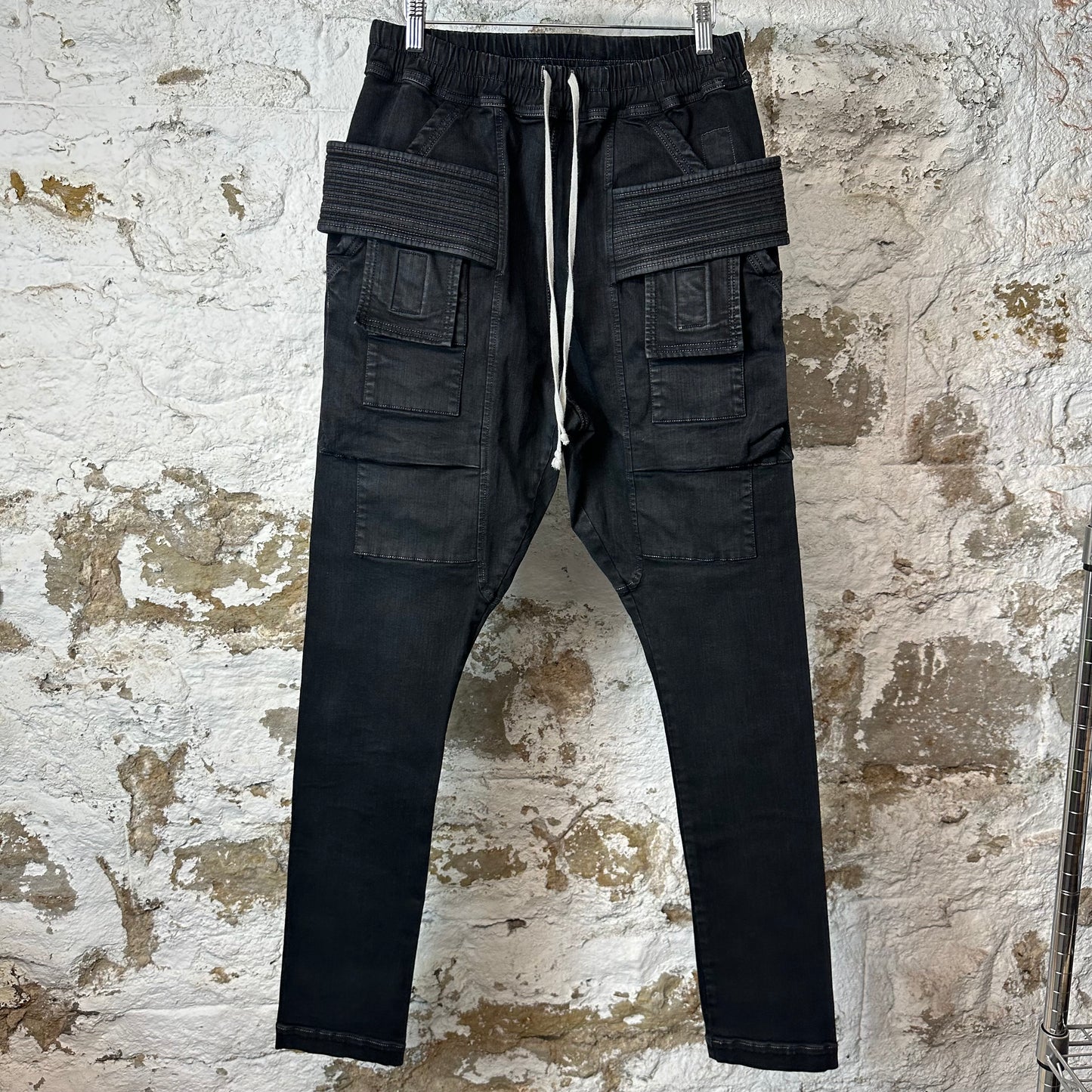 Rick Owens Creatch Black Cargo Pants Sz S