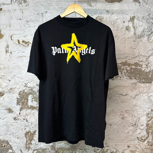 Palm Angels Yellow Star T-shirt Black Sz XL