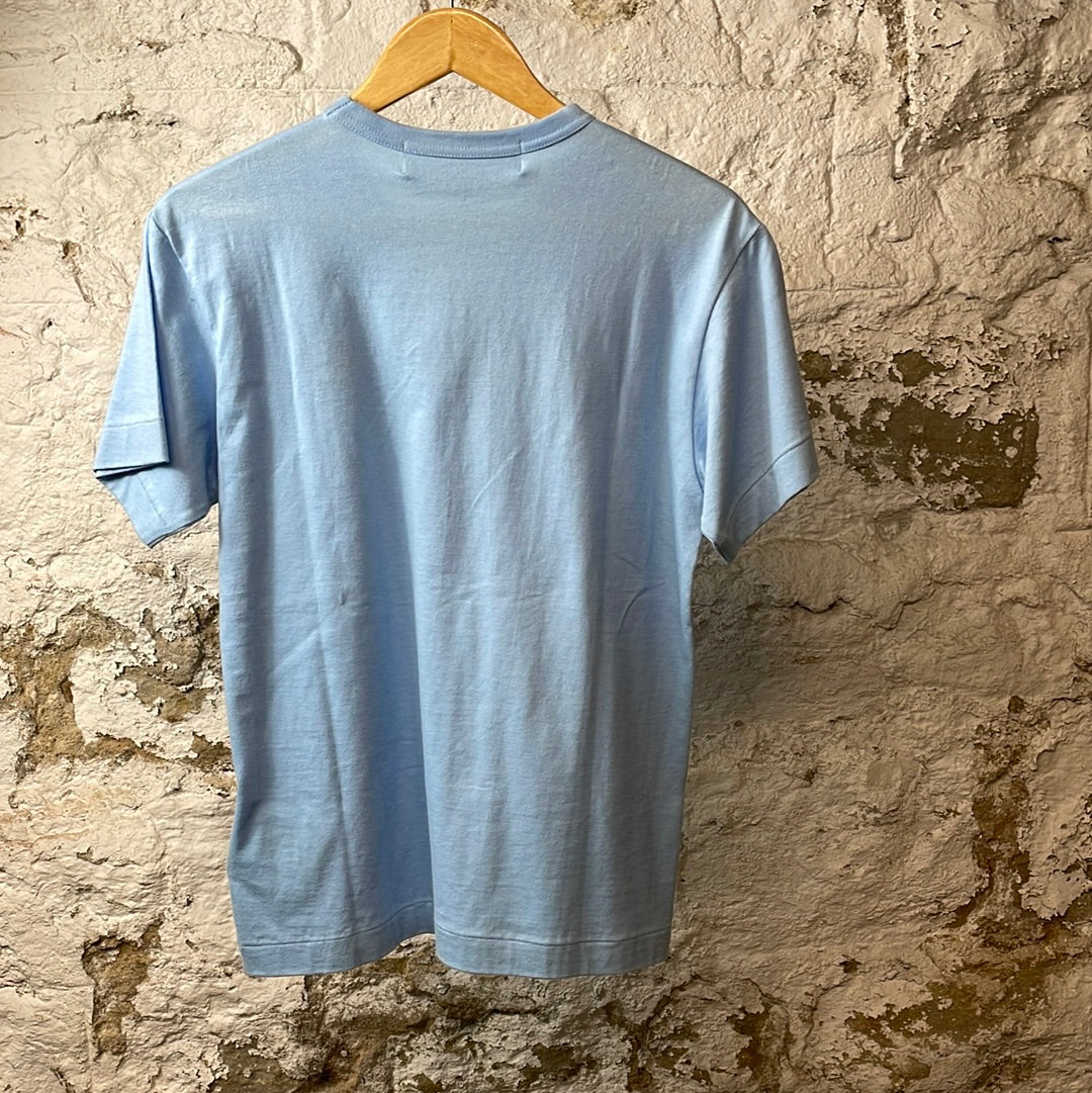 CDG Red Heart Blue T-Shirt Sz M DS