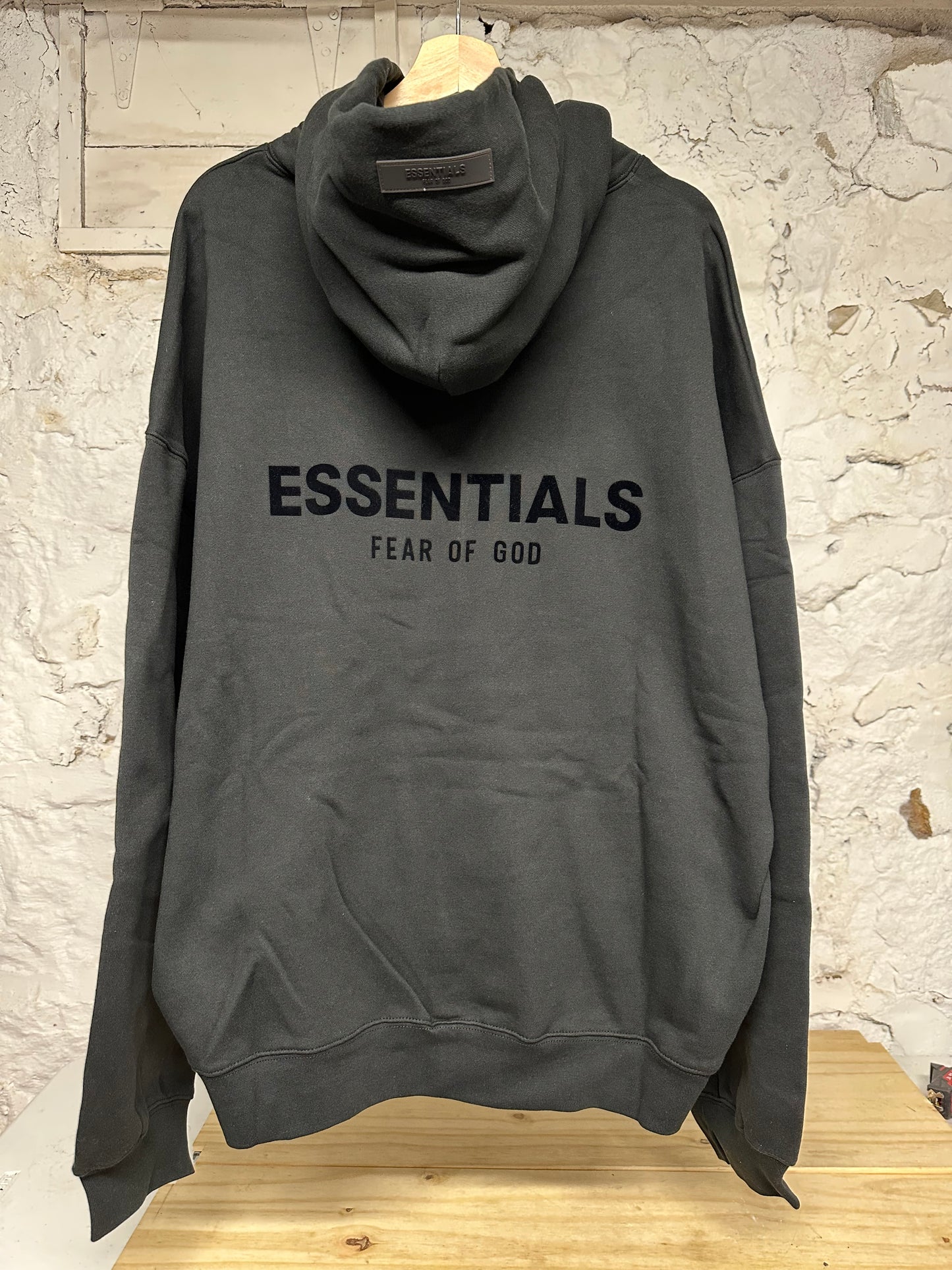 Fear of God Essentials Black Classic Logo Black Hoodie DS