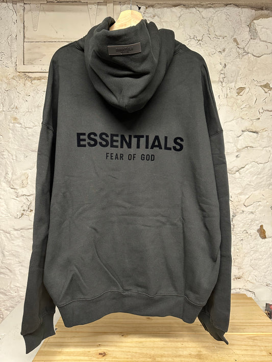 Fear of God Essentials Black Classic Logo Black Hoodie DS