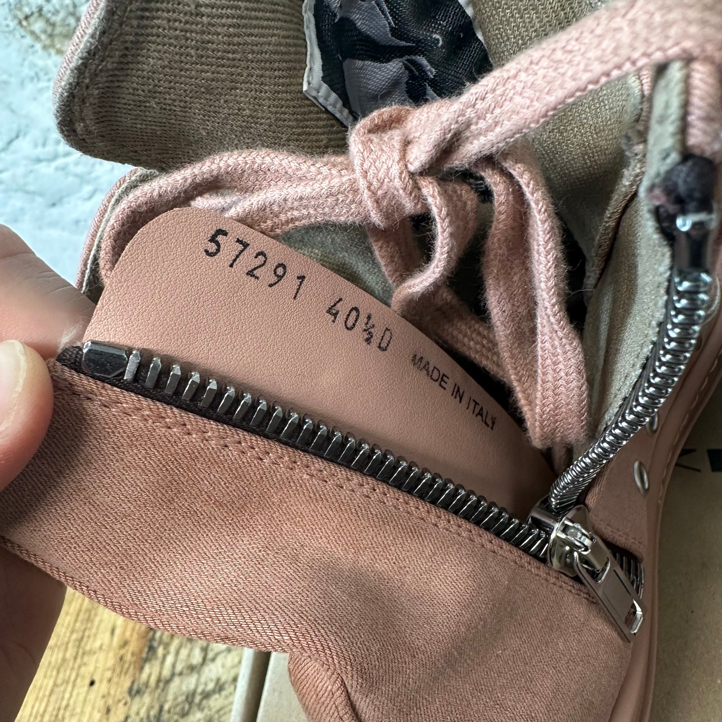 Rick Owens High Hexa Lace Dark Pink Sz 7.5 (40.5)