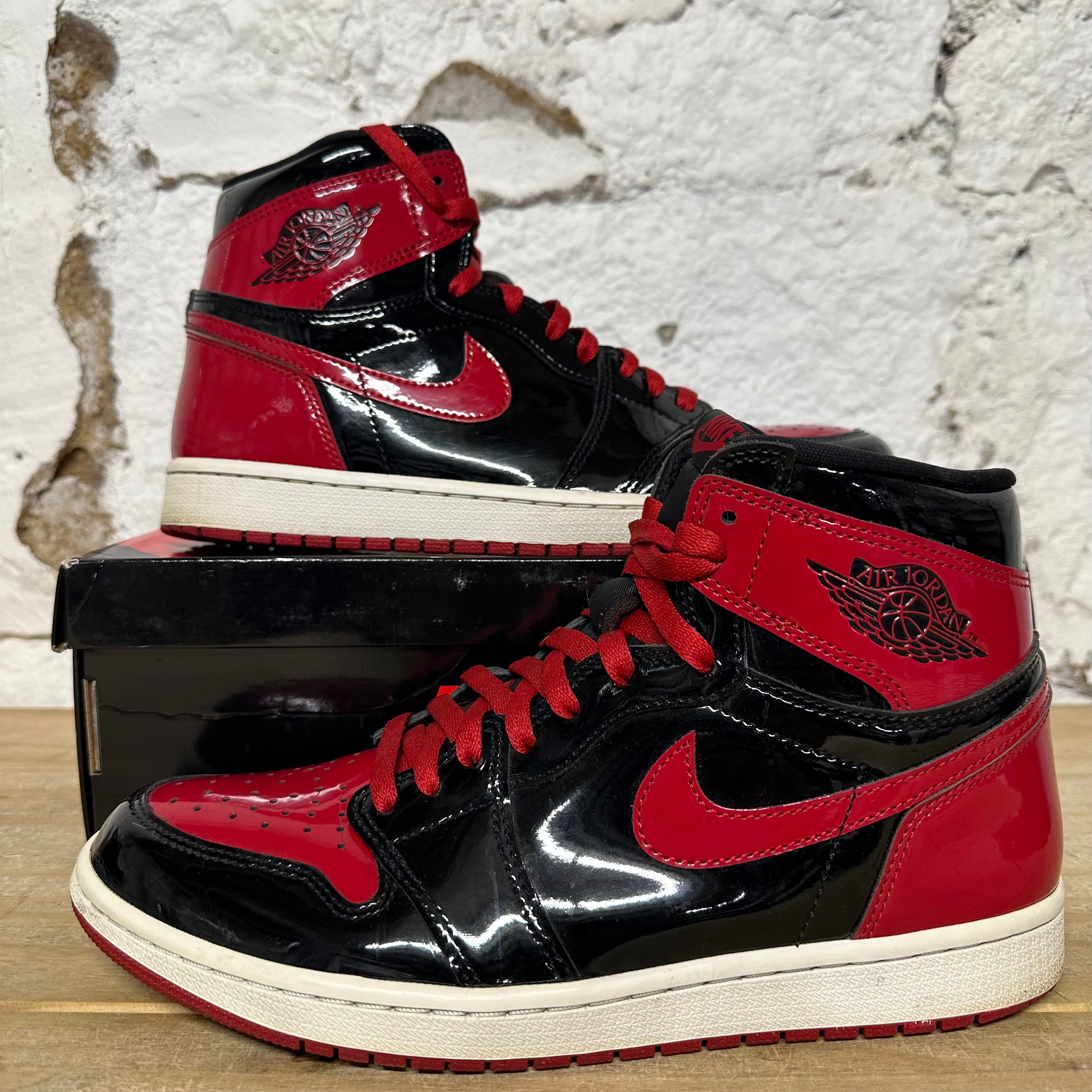 Air Jordan 1 High Patent Bred Sz 9.5