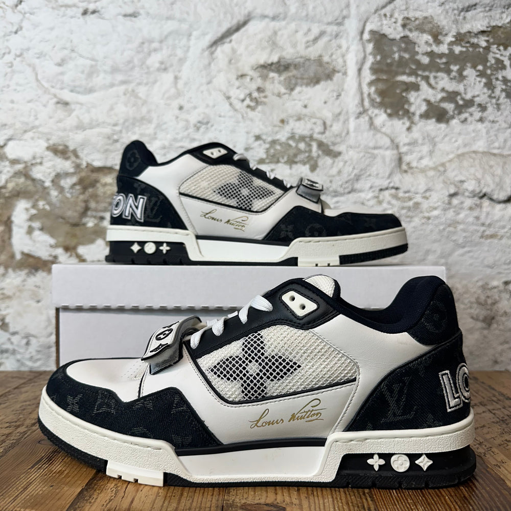 Louis Vuitton Black White Strap Trainer Sneaker Sz 10.5 (9LV)