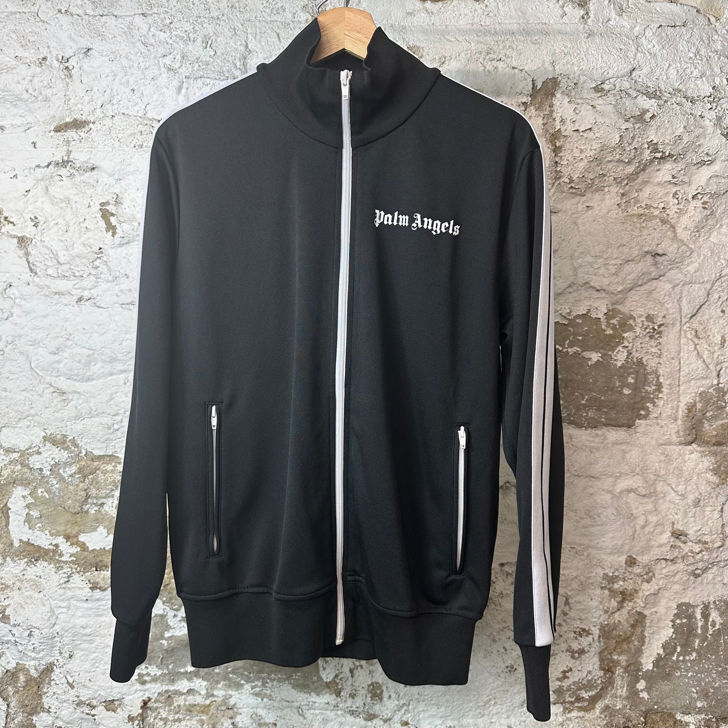Palm Angels Black White Track Jacket Sz L