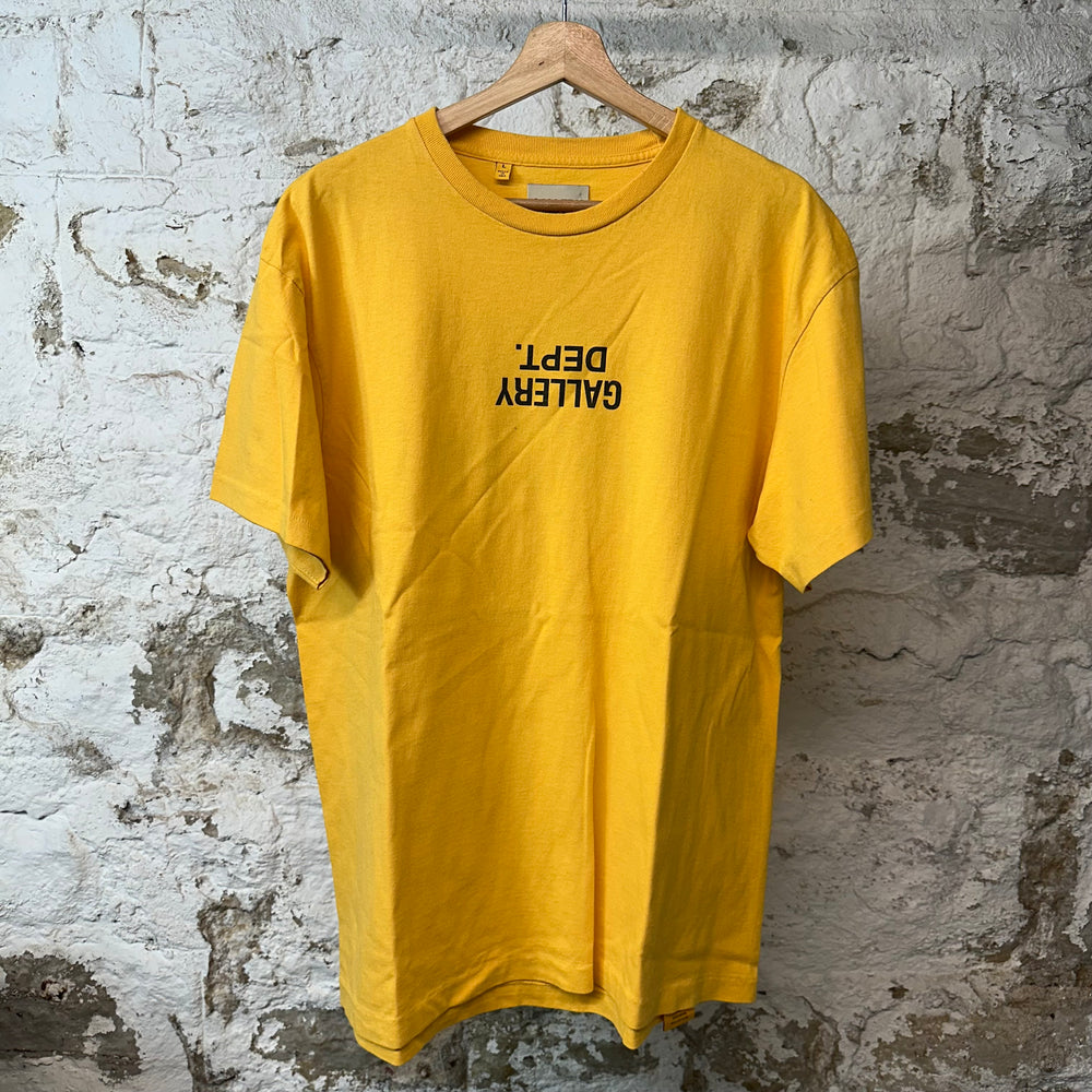 Gallery Dept Black Logo Yellow T-shirt Sz L
