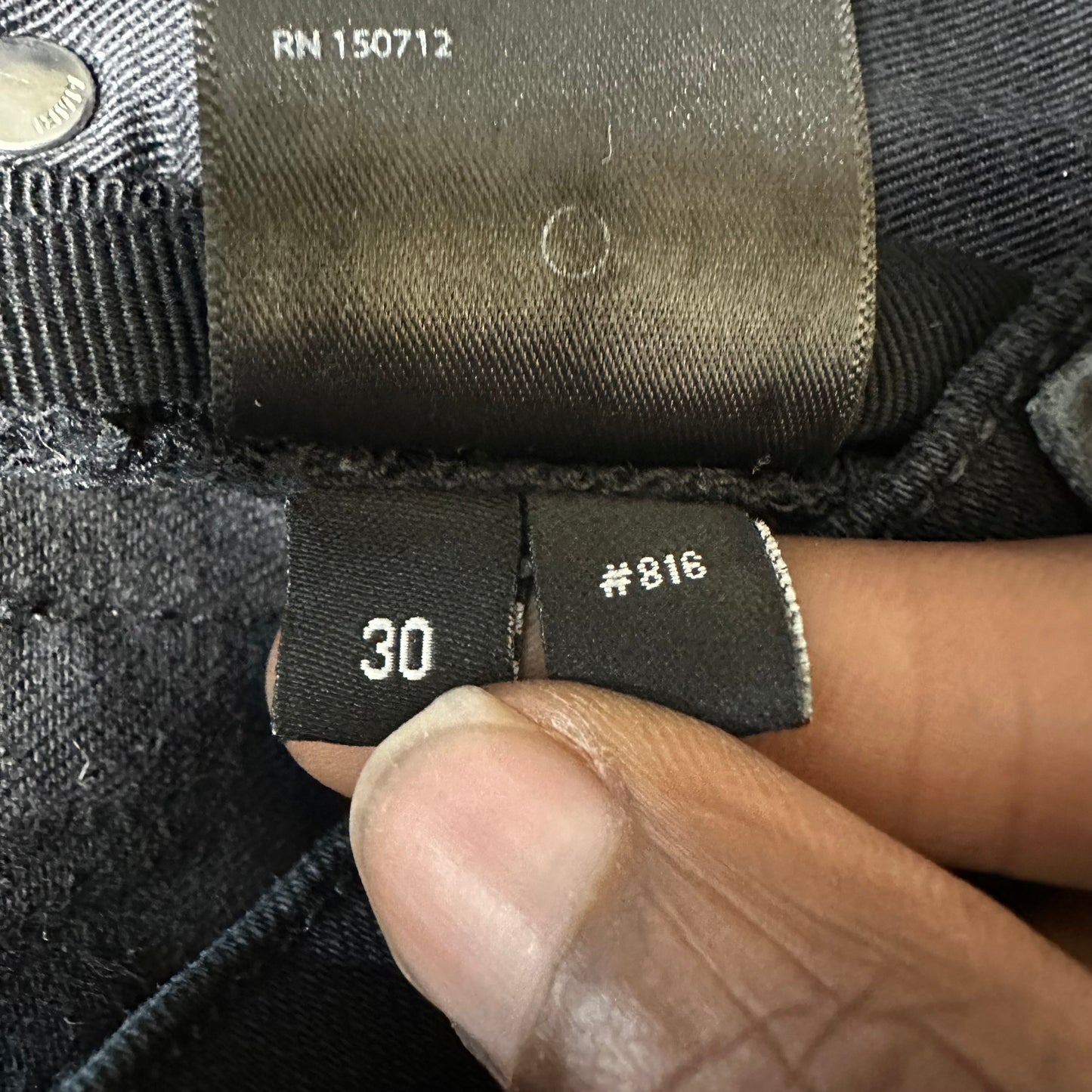 Amiri MX2 Black Patch Black Denim Jeans Sz 30