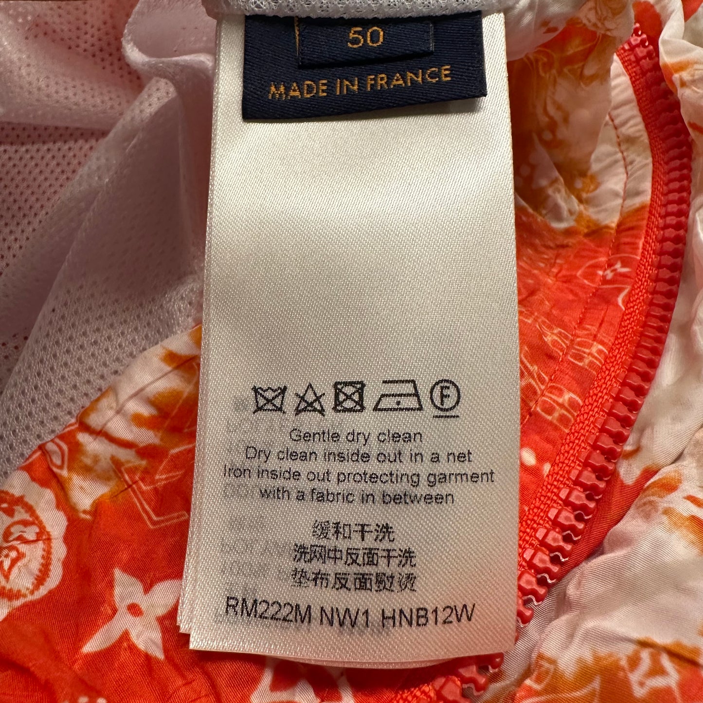 Louis Vuitton Orange Bandana Bleached Monogram Jacket Sz L (50)