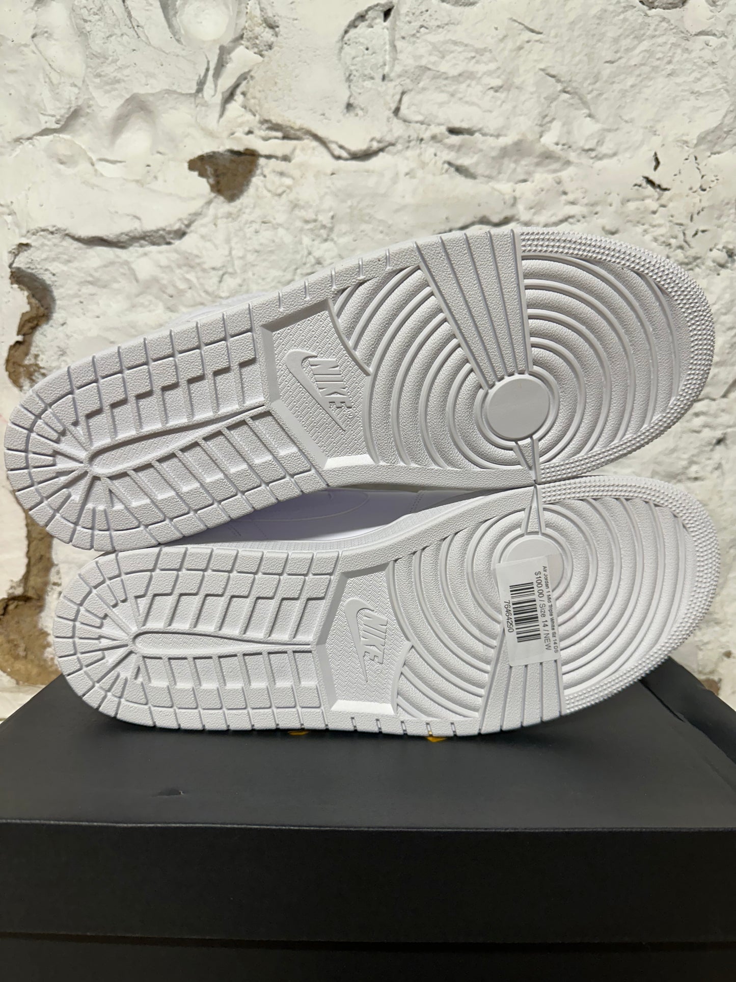 Air Jordan 1 Mid Triple White Sz 14 DS