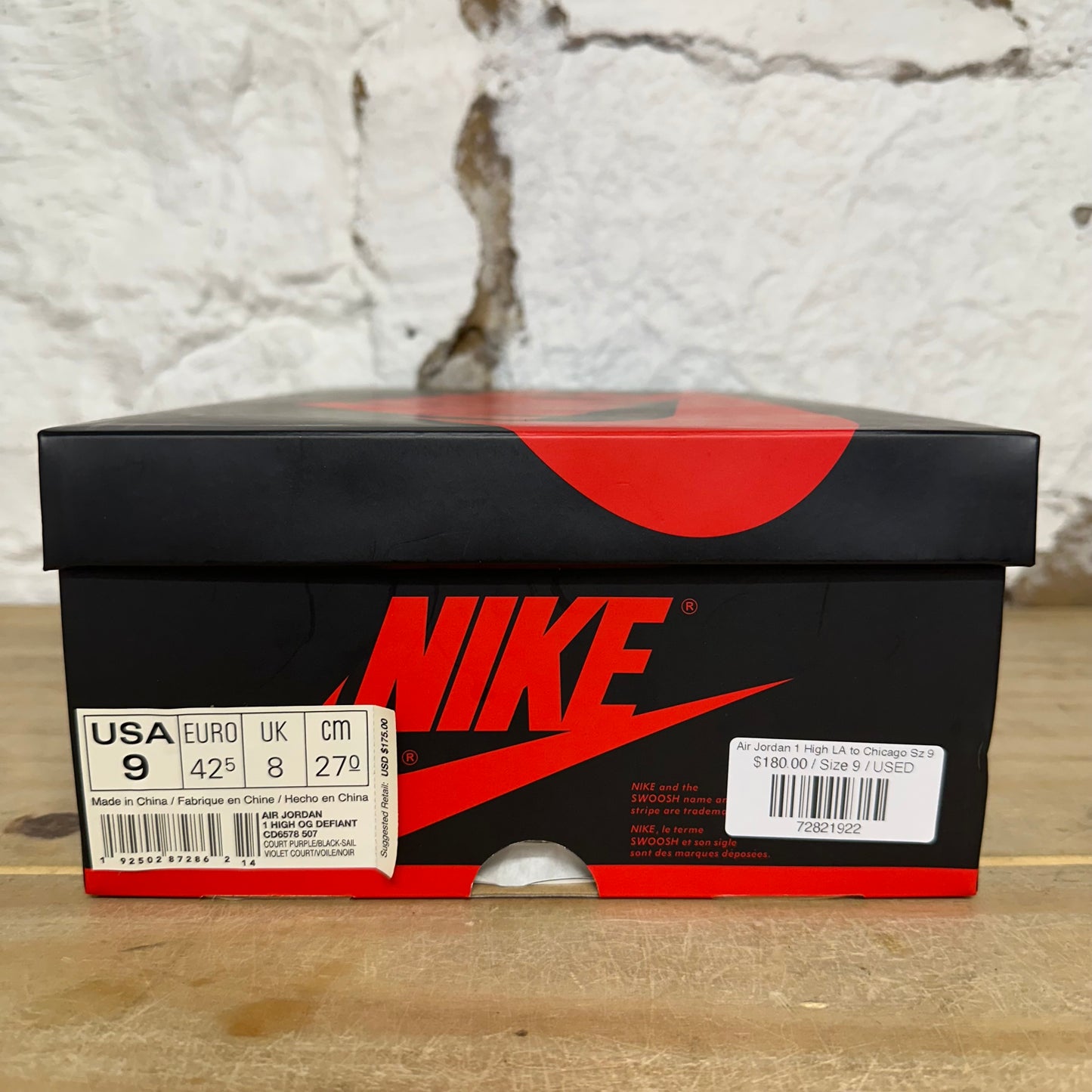 Air Jordan 1 High LA to Chicago Sz 9