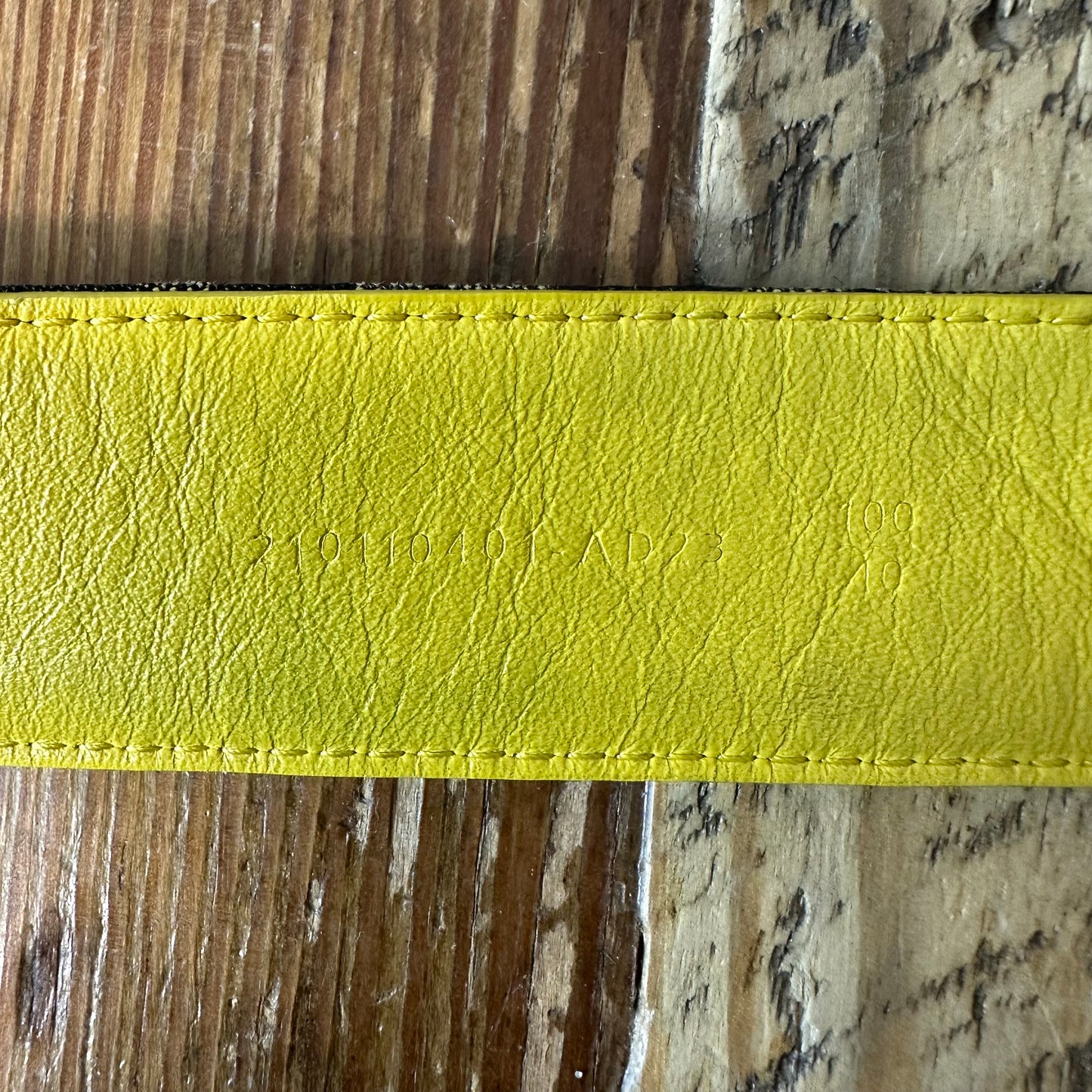 Fendi Zucca Canvas Brown Monogram Yellow Belt Sz (100/40)