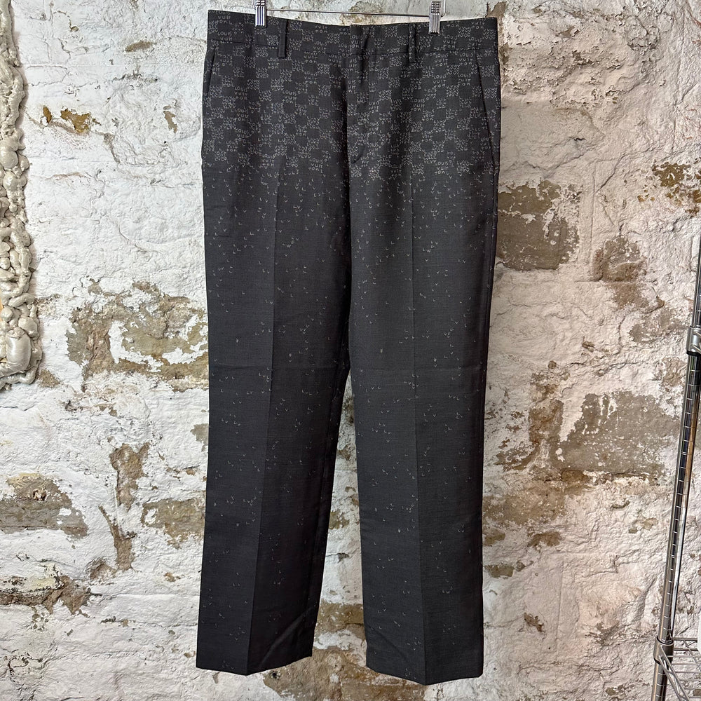 Louis Vuitton White Spread Grey Trousers Sz 36