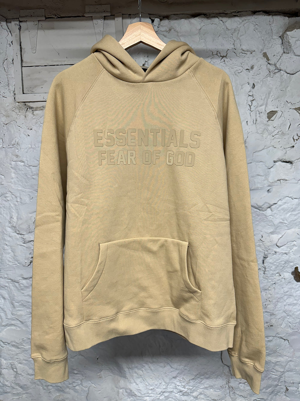Fear of God Essentials Sand Hoodie Sz S DS