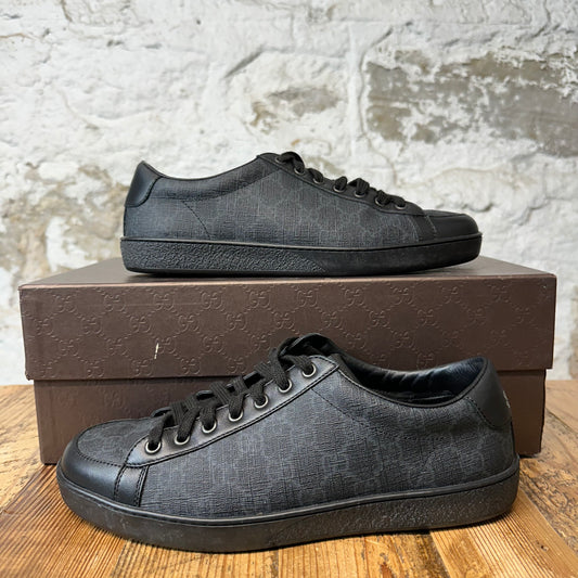 Gucci Triple Black GG Monogram Ace Sneaker Sz 7.5