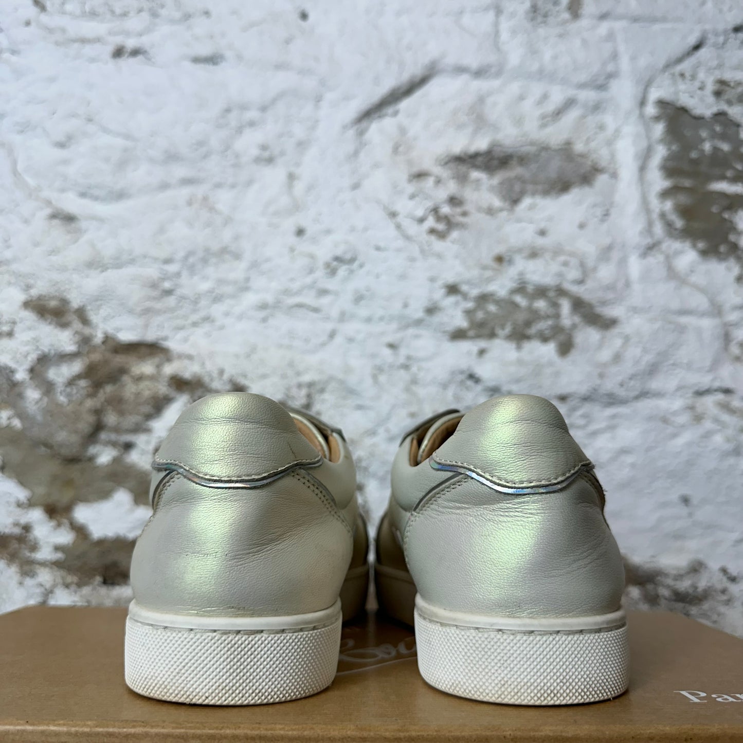 Christian Louboutin Low Snow Silver Spike Sneaker Sz 4.5 (36.5)