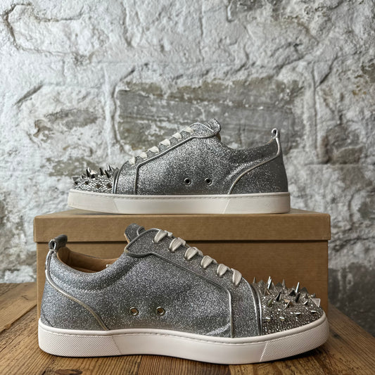 Christian Louboutin SIlver Glitter Spike Sneaker Sz 11.5 (44.5)