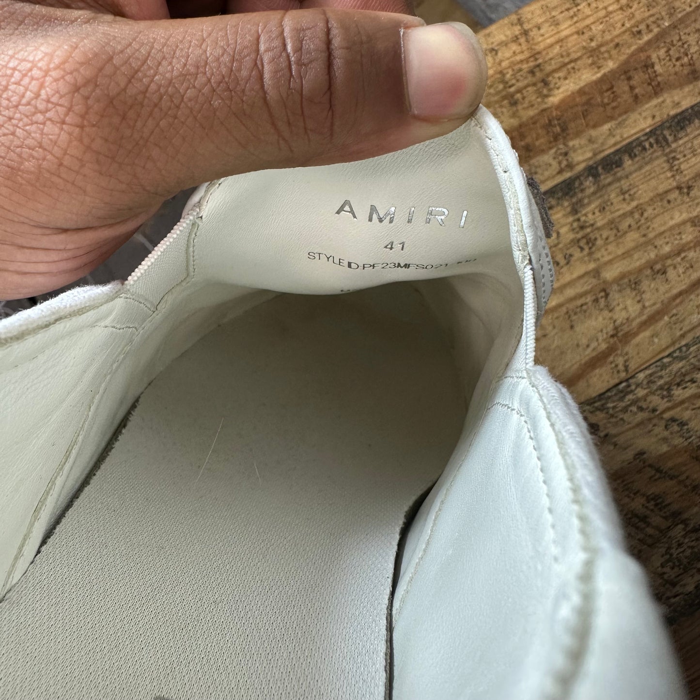 Amiri Beige Skeleton White Slip On Sneaker Sz 8 (41)
