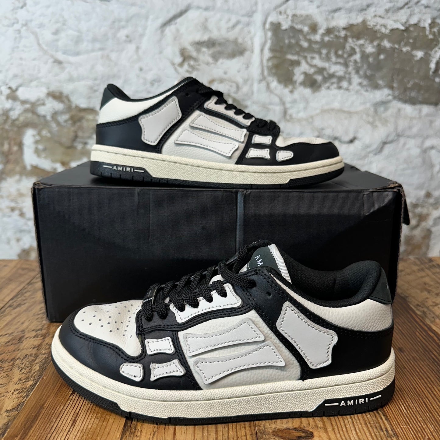 Amiri White Skeleton Black White Sneaker Sz 4.5 (36)