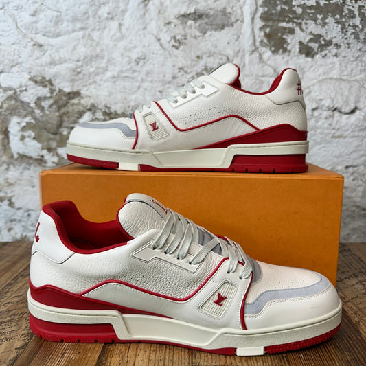 Louis Vuitton White Red Gray Trainer Sz 11.5 (10LV)