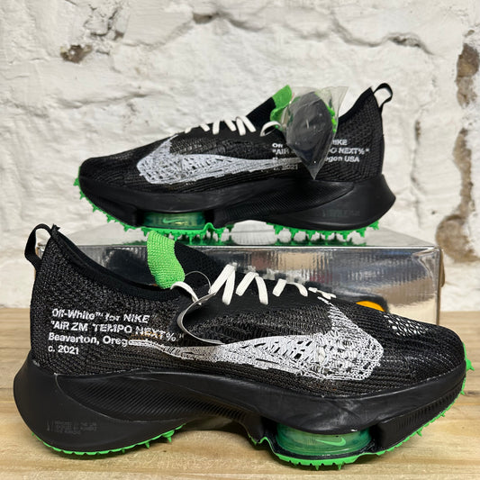 Nike Air Zoom Tempo Next% Flyknit Off-White Scream Green Sz 11 DS