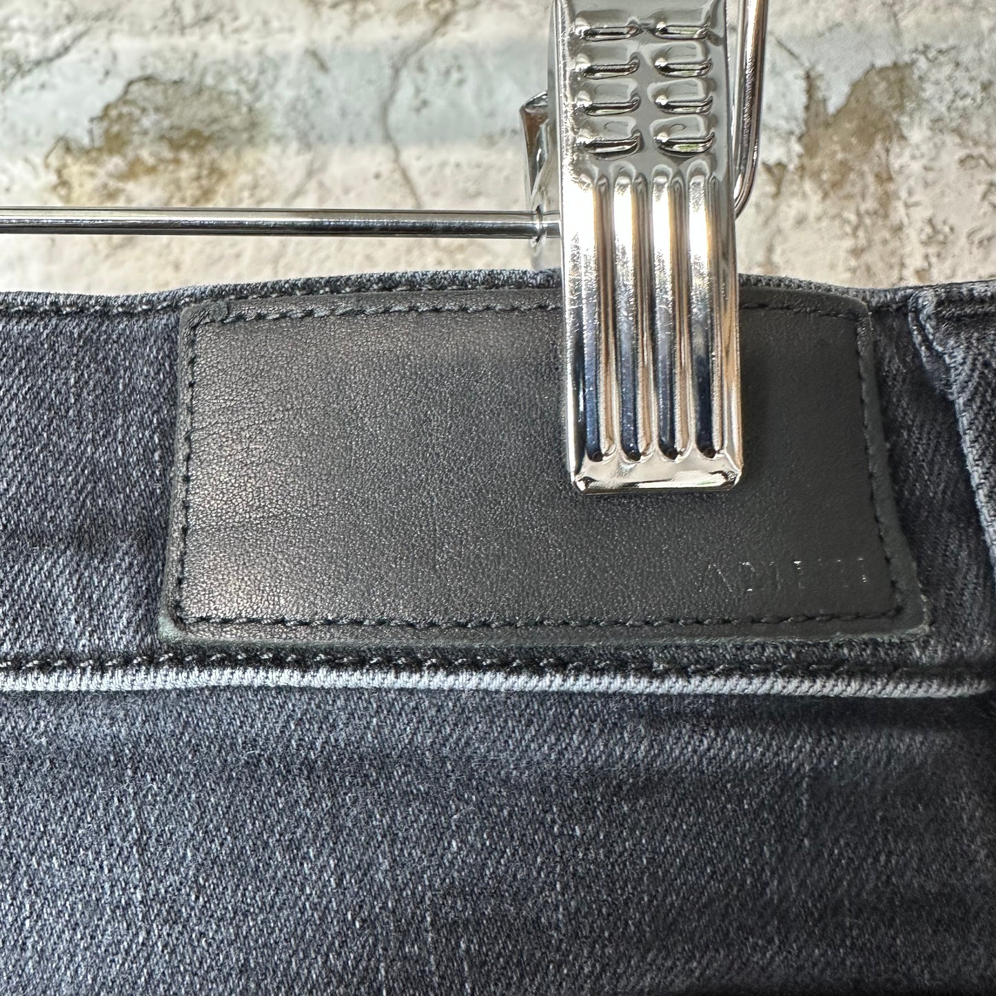 Amiri MX1 Grey Paisley Patches Black Denim Jeans Sz 30