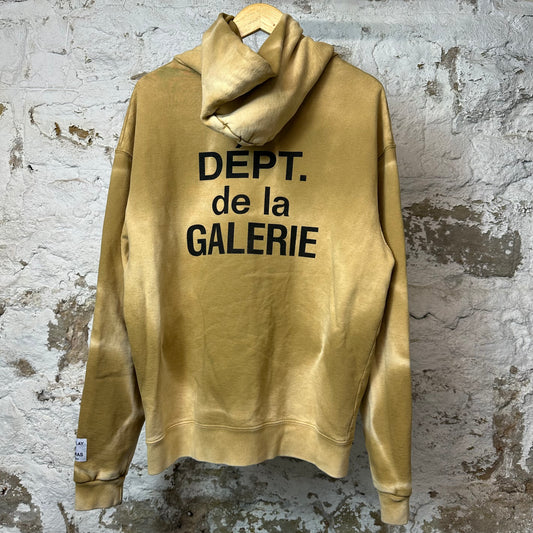 Gallery Dept Brown Dyed Zip Up Hoodie Sz M