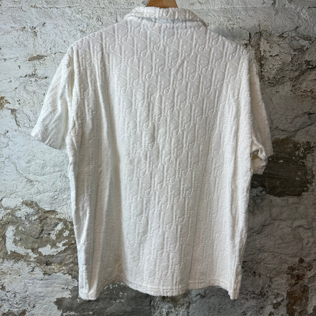 Dior Oblique Monogram Towel White Polo Shirt Sz S