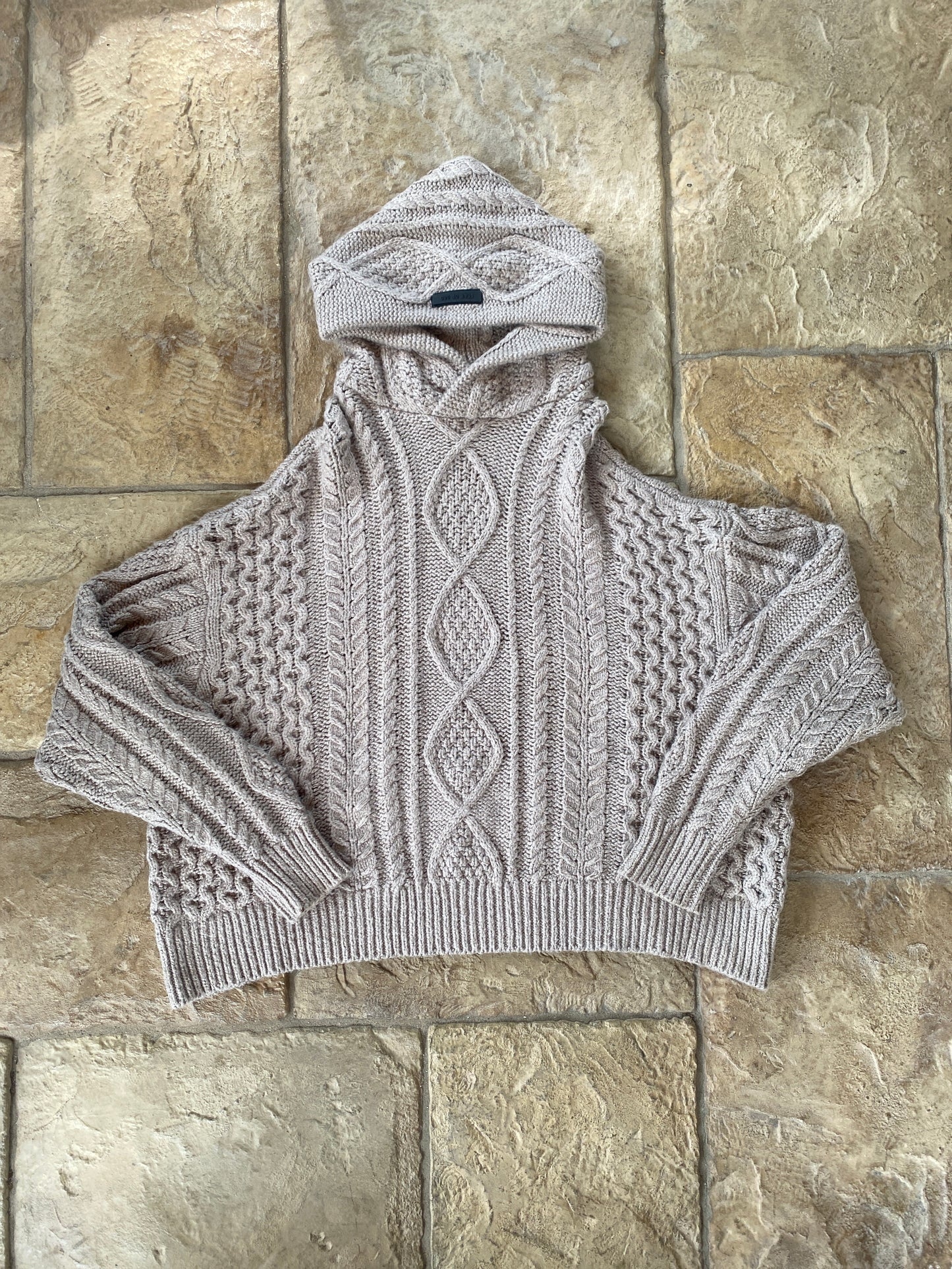 Fear of God Essentials Core Heather Cable Knit Hoodie Sz XS