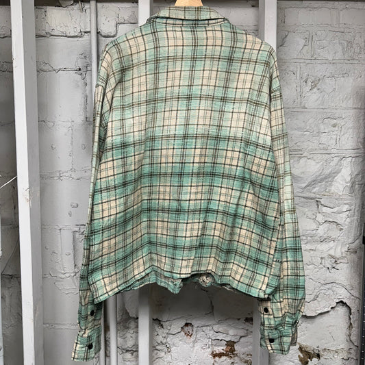 Vale Forever Sky Gems Green Flannel Long Sleeve T-Shirt Sz XL