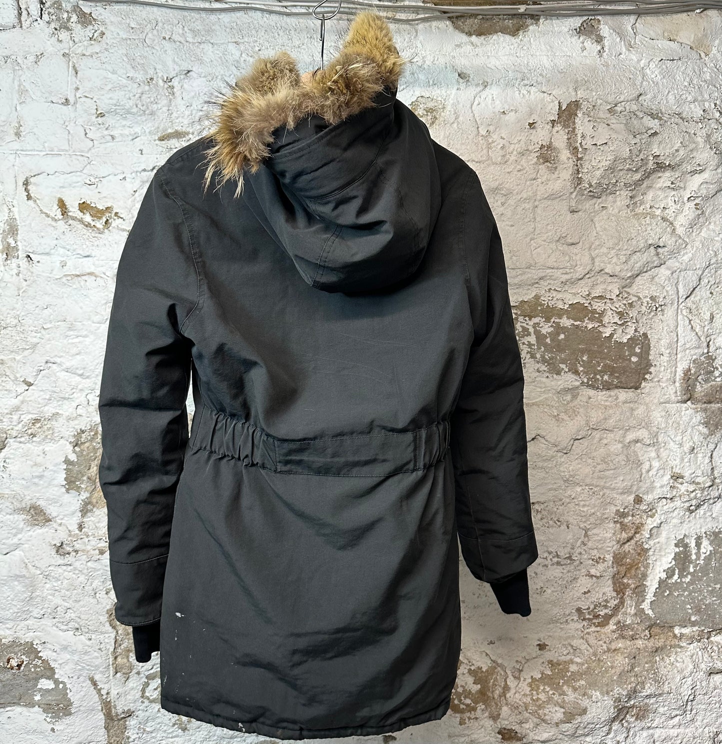 Canada Goose Trillium Parka Jacket Black Sz S (Bleach Stains) (Womens)