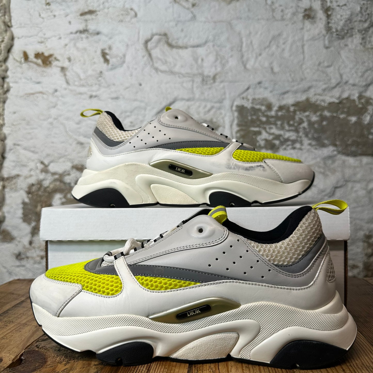 Dior B22 Grey White Yellow Sneaker Sz 12 (45)