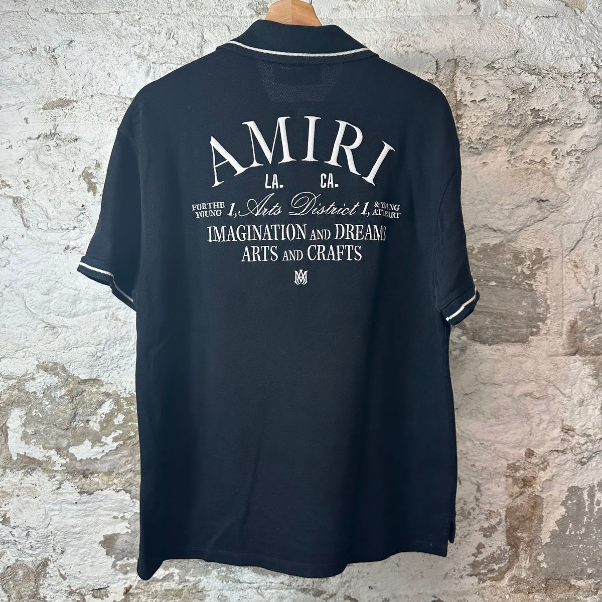Amiri Arts District Black Polo Shirt Sz L