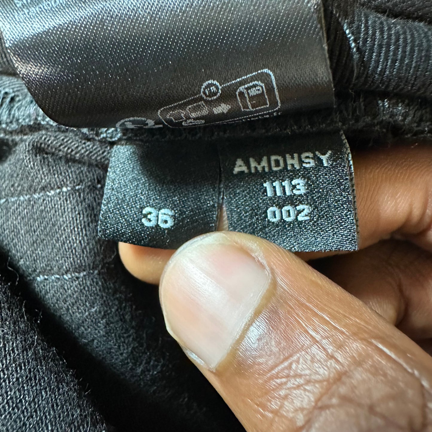 Amiri MX1 Black Leather Black Waxed Denim Jeans Sz 36
