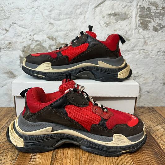 Balenciaga Triple S Red Black Gray Sz 10 (43) No Box